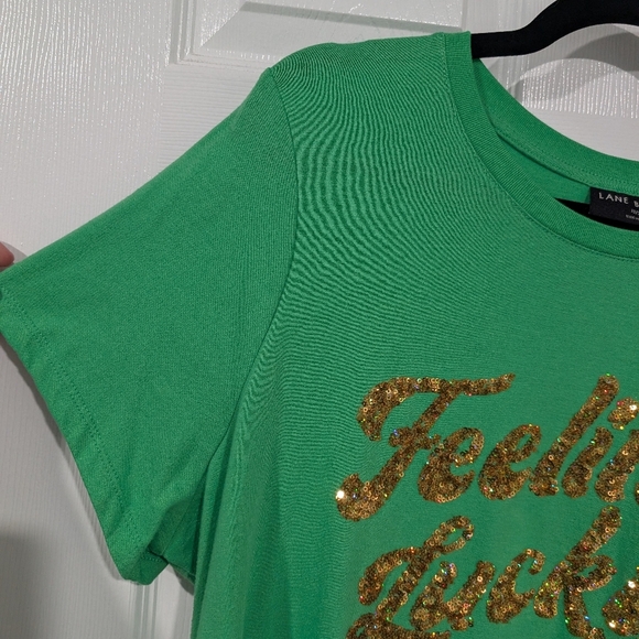 Lane Bryant Bright Green Feeling Lucky Graphic Tee in Size 18/20 (2X) - Picture 4 of 9